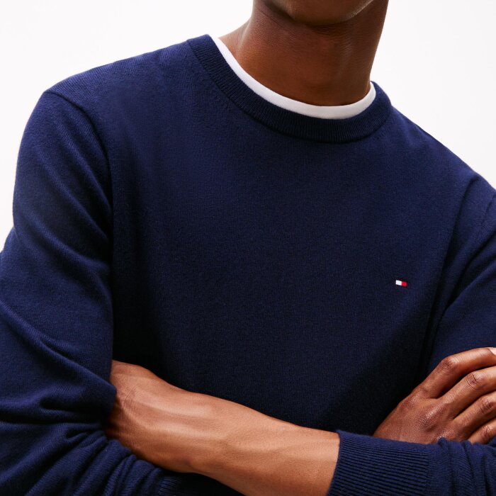 Tommy Hilfiger  - Tommy Hilfiger - TH cotton/cashmere crew neck | Strik desert Sky