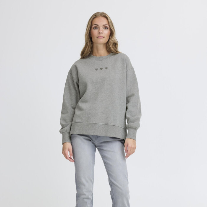ICHI ( Dame ) - ICHI - IHOLINNE SW | SWEATSHIRT GREY MELANGE