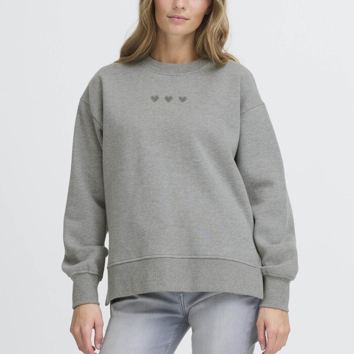 ICHI ( Dame ) - ICHI - IHOLINNE SW | SWEATSHIRT GREY MELANGE