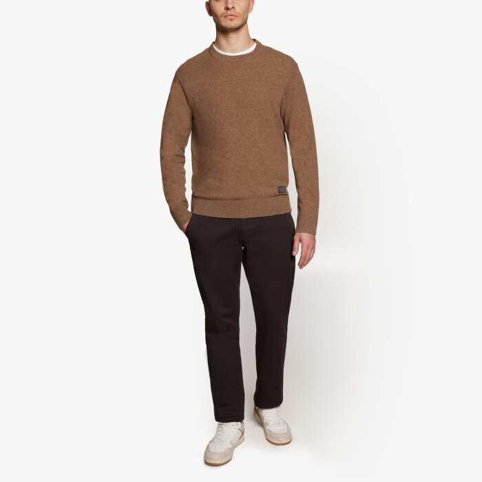 Signal - Signal - Ricco crew neck sweater | Strik Brown Otter Melange