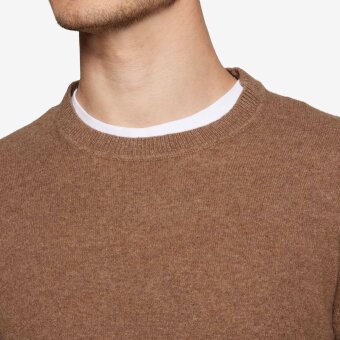 Signal - Signal - Ricco crew neck sweater | Strik Brown Otter Melange