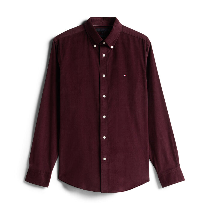 Tommy Hilfiger  - Tommy Hilfiger - Solid corduroy shirt | Skjorte Deep Burgundy