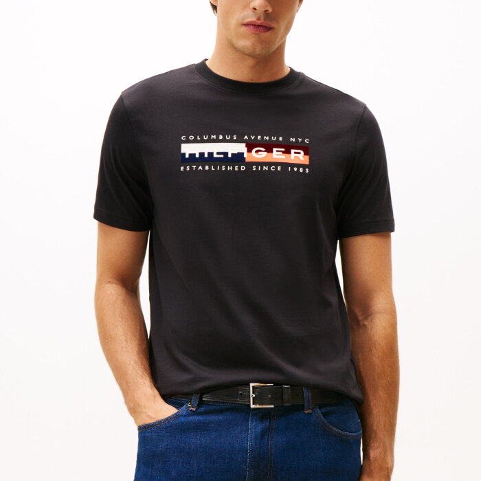 Tommy Hilfiger  - Tommy Hilfiger - Colour block graphic tee | T-shirt Black