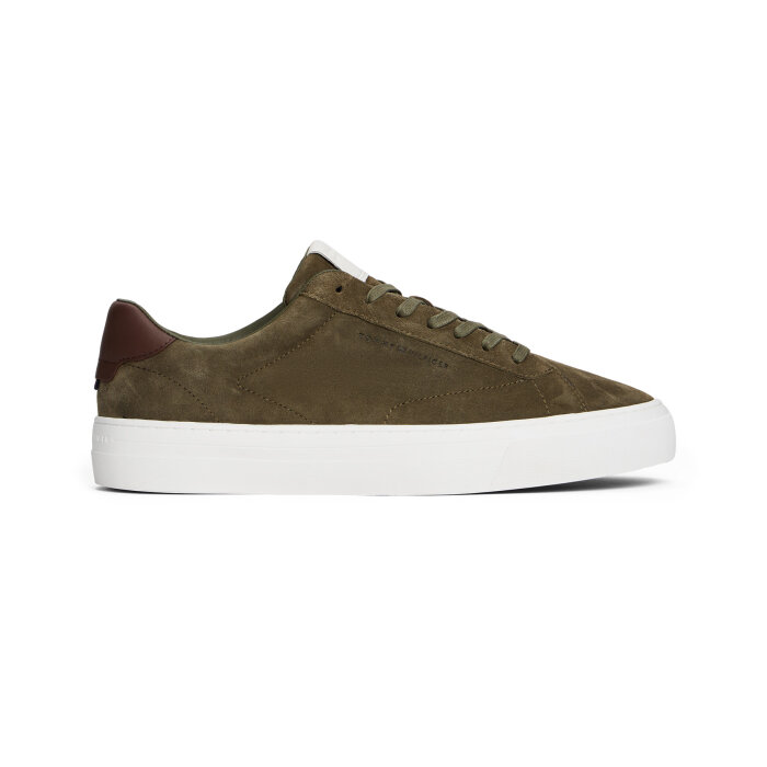 Tommy Hilfiger  - Tommy Hilfiger - Premium cupsole suede shoes | Trainers Army Green