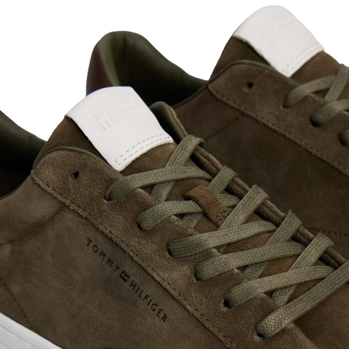 Tommy Hilfiger  - Tommy Hilfiger - Premium cupsole suede shoes | Trainers Army Green
