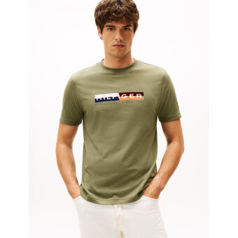 Tommy Hilfiger  - Tommy Hilfiger - Colour block graphic tee | T-shirt Battle Green