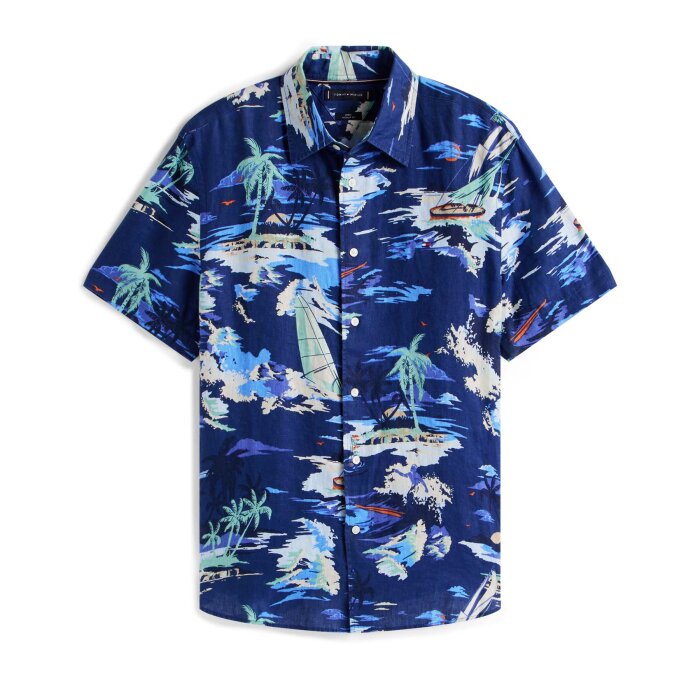 Tommy Hilfiger  - Tommy Hilfiger - Linen vacation shirt | K/Æ Skjorte Preppy Navy