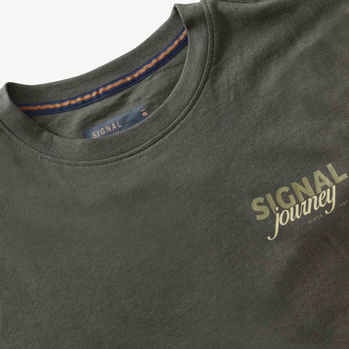 Signal - Signal - Dean chest print tee | T-shirt Beluga Green