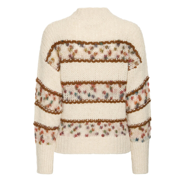 Pulz Jeans ( Dame )  - PULZ - PZRIVER LS PULLOVER | STRIK CLOUD DANCER MELANGE