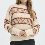 Pulz Jeans ( Dame )  - PULZ - PZRIVER LS PULLOVER | STRIK CLOUD DANCER MELANGE