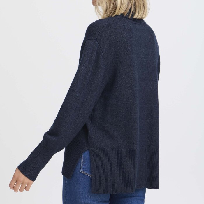 Pulz Jeans ( Dame )  - PULZ - PZSTEFFI ROLL NECK | RULLEKRAVE STRIK DARK SAPHIRE