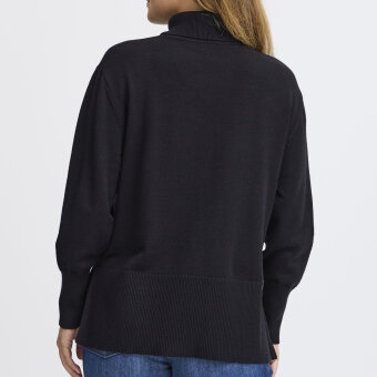 Pulz Jeans ( Dame )  - PULZ - PZSTEFFI ROLL NECK | RULLEKRAVE STRIK BLACK BEAUTY