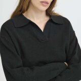 Pulz Jeans ( Dame ) - PULZ - PZSTEFFI OPEN POLO PULL | STRIK BLACK BEAUTY Pulz Jeans ( Dame ) - PULZ - PZSTEFFI OPEN POLO PULL | STRIK BLACK BEAUTY