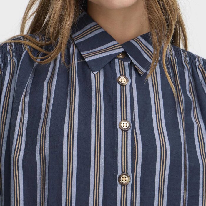 Pulz Jeans ( Dame )  - PULZ - PZVIVIAN SHIRT | SKJORTE BLUE BROWN