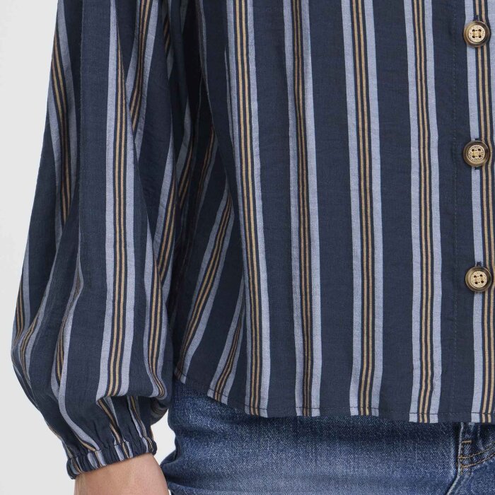 Pulz Jeans ( Dame )  - PULZ - PZVIVIAN SHIRT | SKJORTE BLUE BROWN