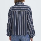 Pulz Jeans ( Dame )  - PULZ - PZVIVIAN SHIRT | SKJORTE BLUE BROWN