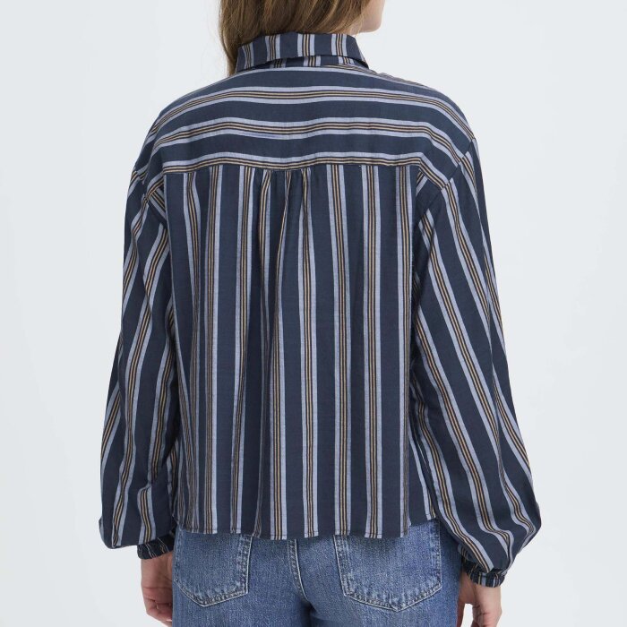 Pulz Jeans ( Dame )  - PULZ - PZVIVIAN SHIRT | SKJORTE BLUE BROWN