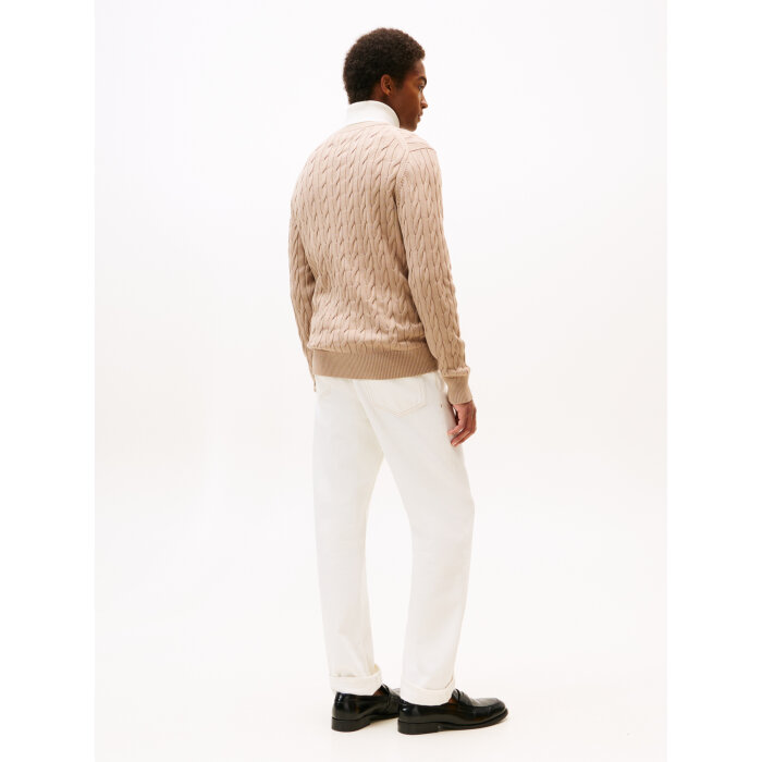 Tommy Hilfiger  - Tommy Hilfiger - Cotton cable sweater | Strik Coastal Taupe