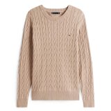 Tommy Hilfiger  - Tommy Hilfiger - Cotton cable sweater | Strik Coastal Taupe