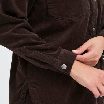 Pulz Jeans ( Dame )  - PULZ - PZSALLY LS SHIRT | SKJORTE 191103 ESPRESSO