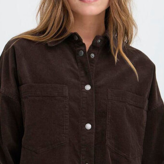 Pulz Jeans ( Dame )  - PULZ - PZSALLY LS SHIRT | SKJORTE 191103 ESPRESSO