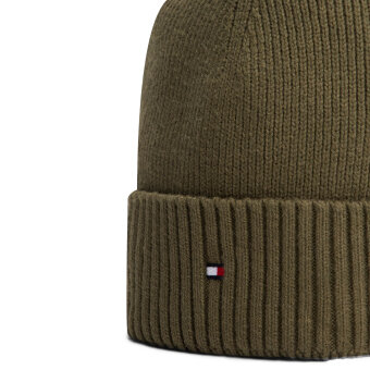 Tommy Hilfiger  - Tommy Hilfiger - TH flag pima cotton beanie | Hue Foxhunt Green