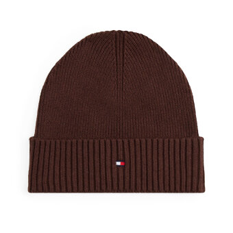 Tommy Hilfiger  - Tommy Hilfiger - TH flag pima cotton beanie | Hue Rich walnut