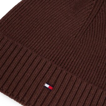 Tommy Hilfiger  - Tommy Hilfiger - TH flag pima cotton beanie | Hue Rich walnut