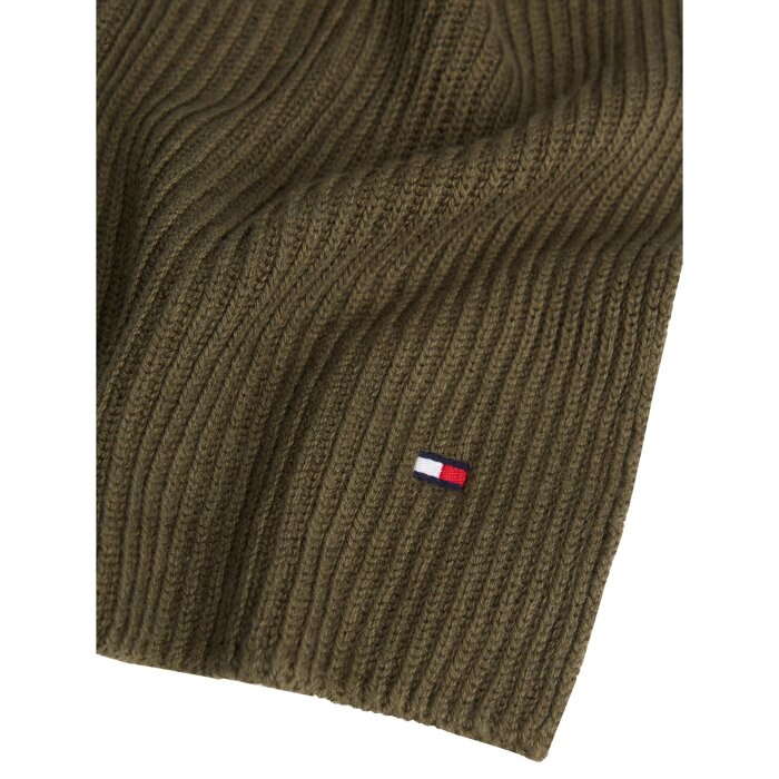 Tommy Hilfiger  - Tommy Hilfiger - TH flag pima cotton cash scarf | Halstørklæde Foxhunt Green 