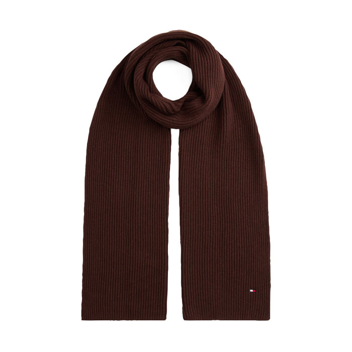 Tommy Hilfiger  - Tommy Hilfiger - TH flag pima cotton cash scarf | Halstørklæde Rich Walnut