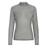 Pulz Jeans ( Dame )  - PULZ - PZDANA LS SHIRT | MESH TOP CASTLEROCK GREY 