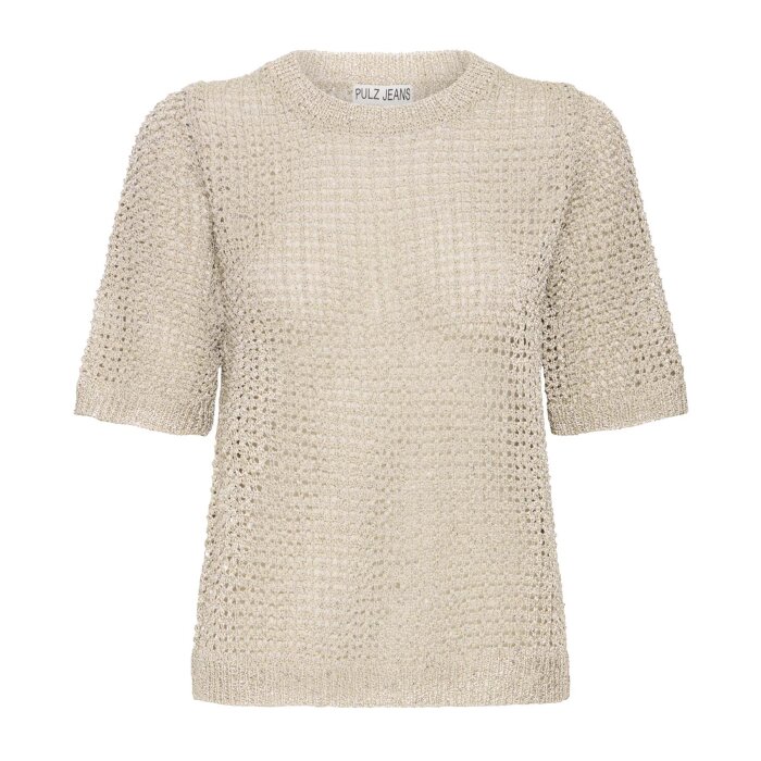 Pulz Jeans ( Dame )  - PULZ - PZVALERIE SS PULLOVER | STRIK SILVER 