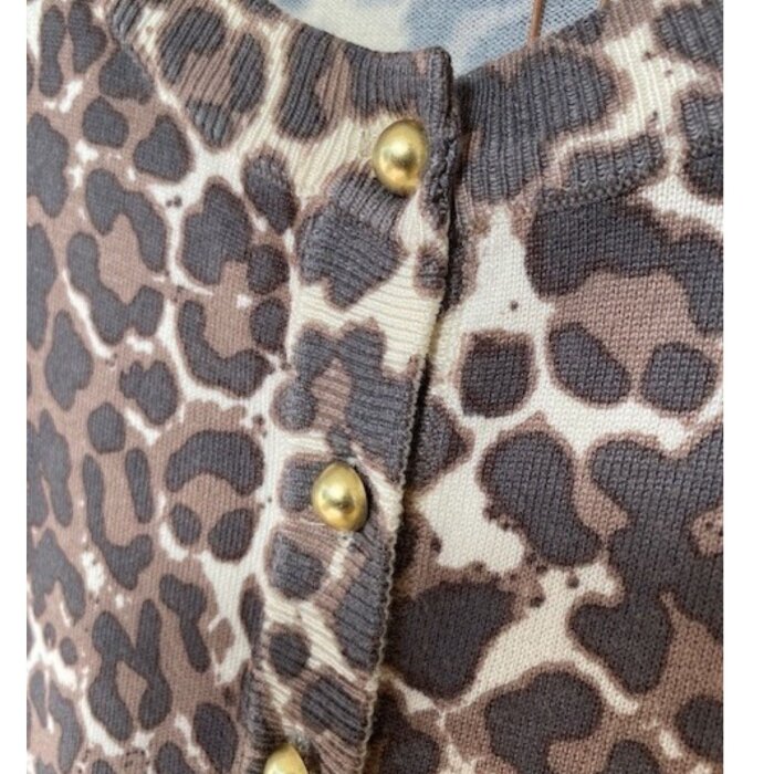 Pulz Jeans ( Dame )  - PULZ - PZSARA BOTTON | CARDIGAN BROWN ANIMAL