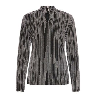 Pulz Jeans ( Dame )  - PULZ - PZTHEA LS BLOUSE | BLUSE SILVER GLITTER