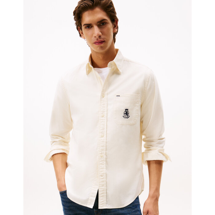 Tommy Hilfiger  - Tommy Hilfiger - Brushed oxford pocket shirt | Skjorte Ivory Petal
