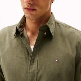 Tommy Hilfiger  - Tommy Hilfiger - Solid corduroy shirt | Skjorte Battle Green