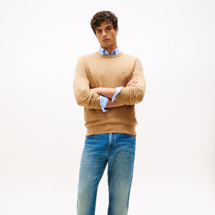 Tommy Hilfiger  - Tommy Hilfiger - Cotton cashmere sweater | Strik Timeless Camel