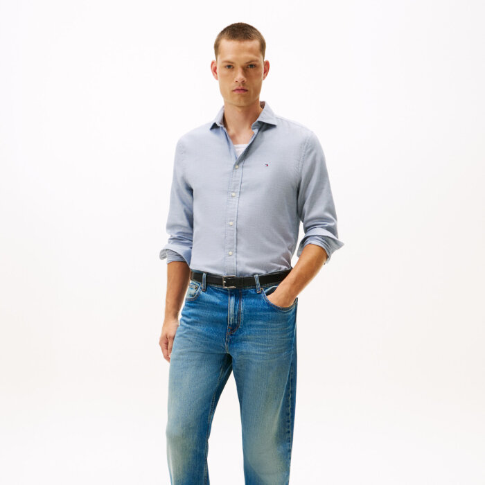 Tommy Hilfiger  - Tommy Hilfiger - Dobby structure shirt | Skjorte Night Sky