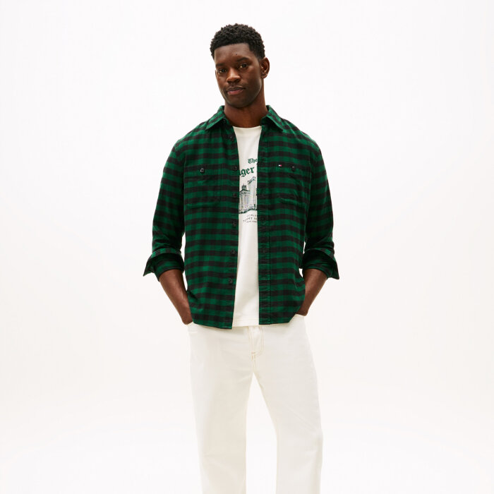 Tommy Hilfiger  - Tommy Hilfiger - Buffalo check shirt | Skjorte Ornamental Green 