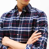 Tommy Hilfiger  - Tommy Hilfiger - Brushed oxford check shirt | Skjorte Desert Sky