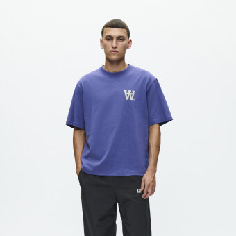 Double A by Wood Wood - Wood Wood - Liam AA chest  T-shirt Skipper Blue