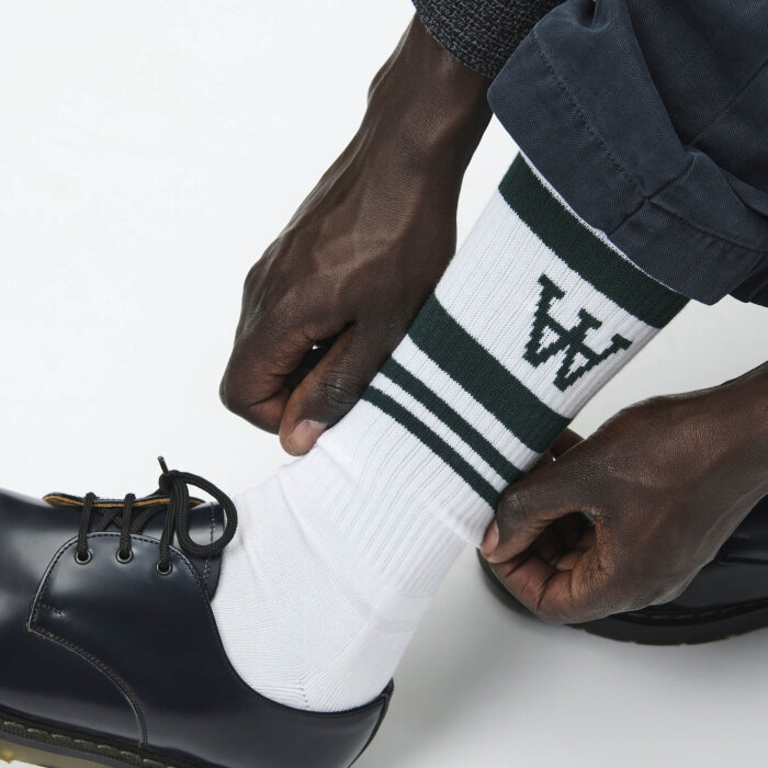 Double A by Wood Wood - Wood Wood Double A - Ryder 2 pack socks | Tennissokker White Black