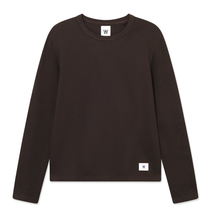 Double A by Wood Wood - Wood Wood Double A - Hendrix crew neck | T-shirt Chocolate Tort