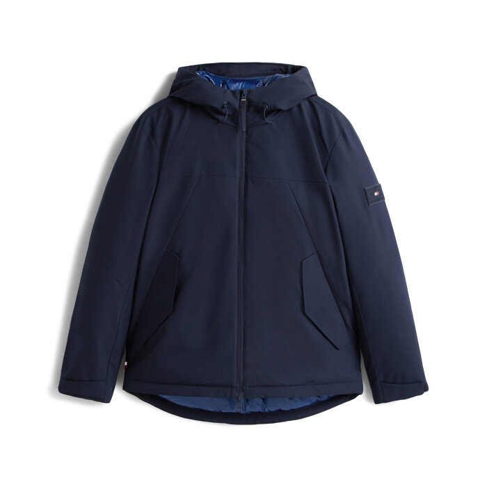 Tommy Hilfiger  - Tommy Hilfiger - TH tech hooded short parka | Vindjakke Desert Sky
