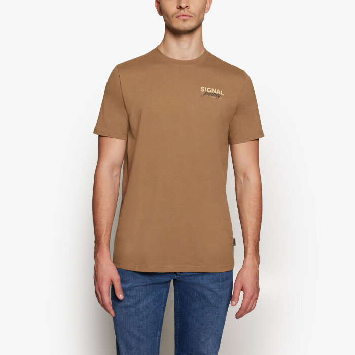 Signal - Signal - Dean chest print tee | T-shirt Brown Otter