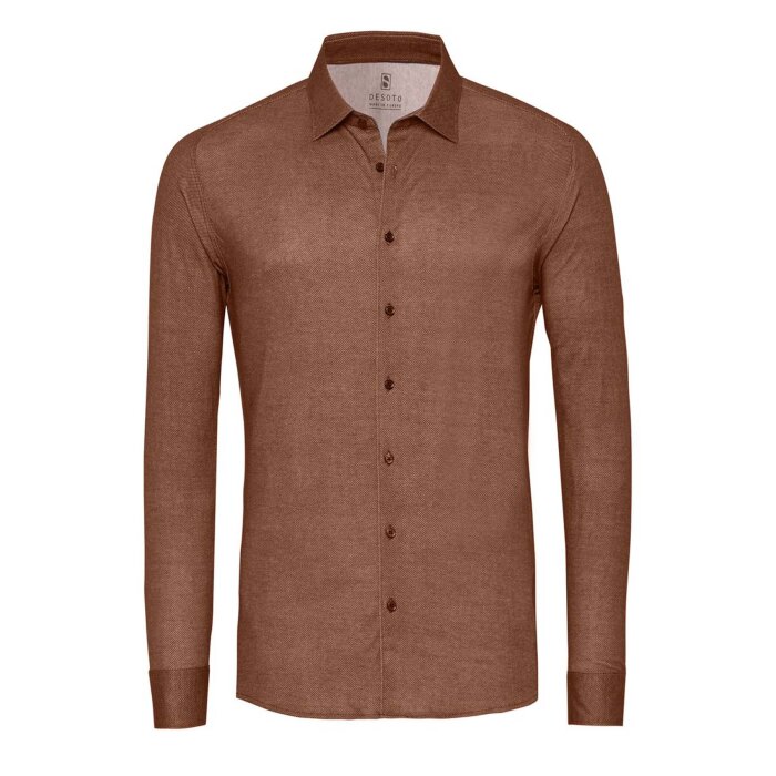 Desoto - Desoto - 87528-3 221 | Jersey Skjorte Brown Twill 