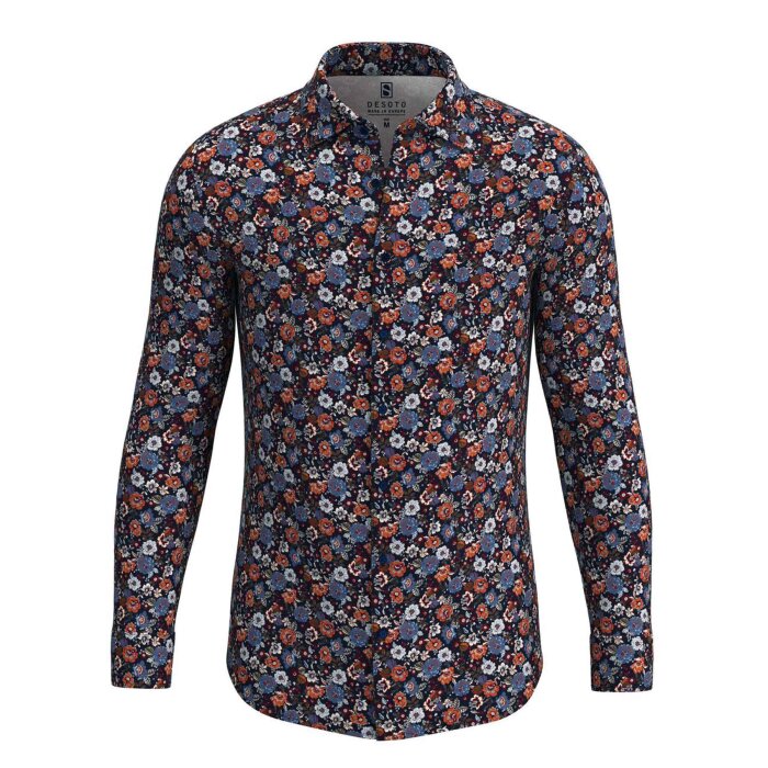 Desoto - Desoto - 69128-3 316 | Jersey Skjorte Blue Orange Bloomi