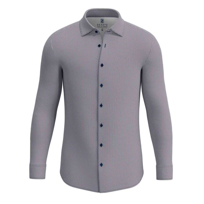 Desoto - Desoto - 68128-3 161 | Jersey Skjorte Denim Brown Cubes