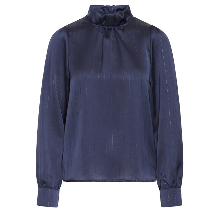 Pulz Jeans ( Dame )  - PULZ - PZDOROTA LUREX BLOUSE | DARK SAPPHIRE