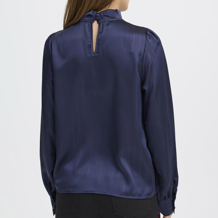 Pulz Jeans ( Dame )  - PULZ - PZDOROTA LUREX BLOUSE | DARK SAPPHIRE